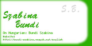 szabina bundi business card